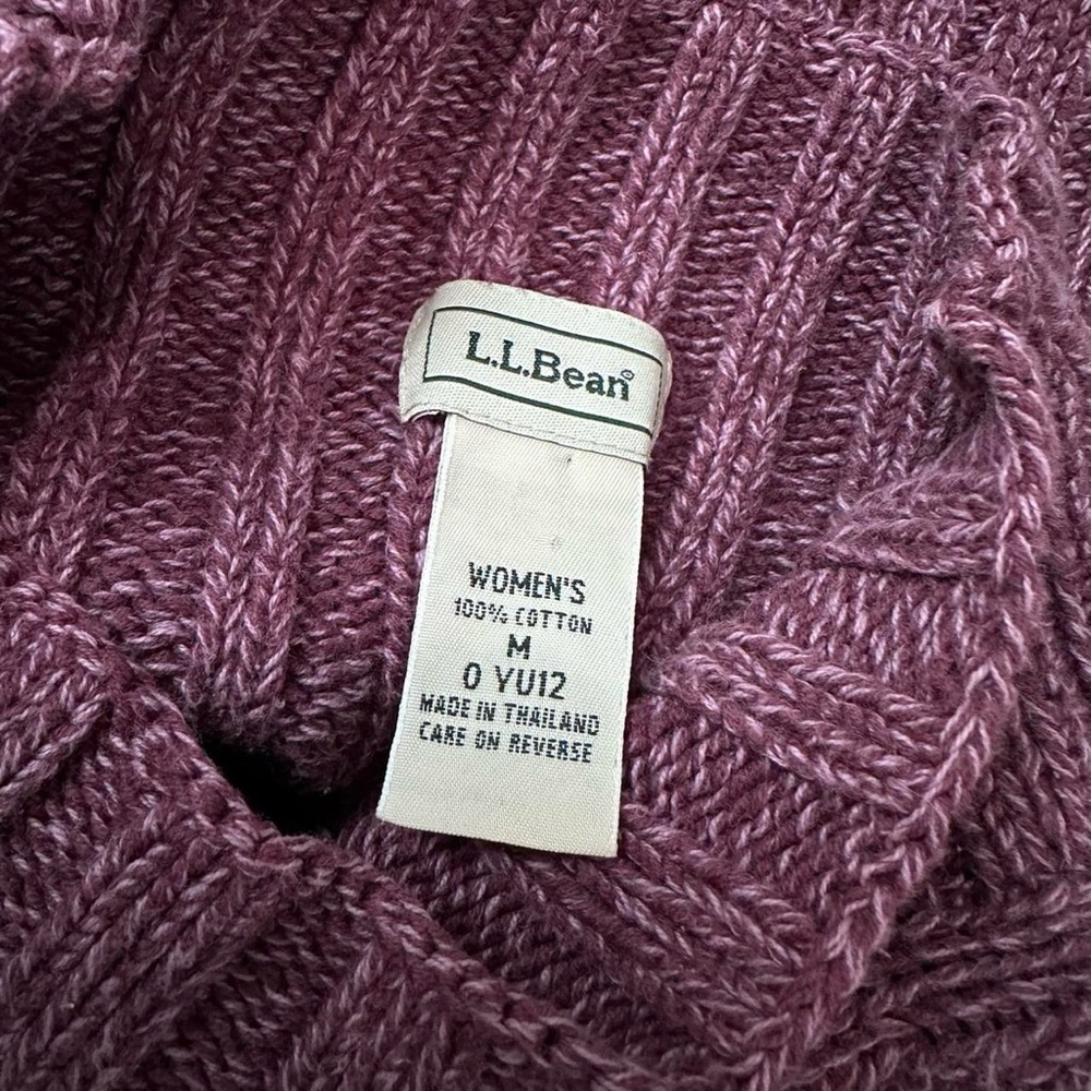 L.L. Bean mock turtleneck fisherman / cable knit sweater - Picture 5 of 5